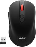 wegear USB Wireless Mouse for Laptop PC Mac, 2.4GHz Cordless Mouse-Black by wegear