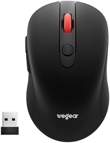 wegear USB Wireless Mouse for Laptop PC Mac, 2.4GHz Cordless Mouse-Black by wegear