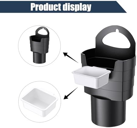 1 PC French Fry Holder, Plastic Storage Box, Waterproof Sauce Container, Center Console Organizer, Multifunctional Auto Interior Decoration, Universal for Most Cars, Trucks (Black) - Image 3