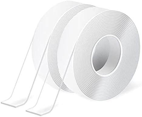 Art3d Nano Double-Sided Foam Tape, 1/12" x 1" x 10', 2-Roll Pack, Crystal by Art3d