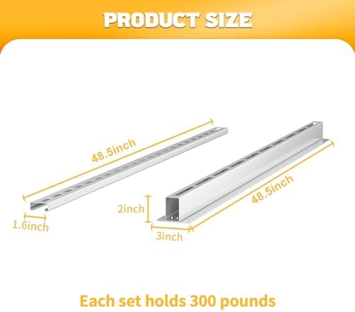 WALMANN Overhead Tote Storage Rails System, Garage Ceiling Bin Storage Rack - Image 5