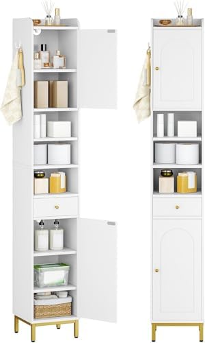 Hzuaneri Tall Bathroom Cabinet with Adjustable Shelves, Storage Cabinet by Hzuaneri