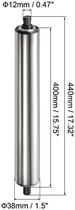 PATIKIL Conveyor Roller 1.5" Diameter 16" Length, Stainless Steel Gravity Transmission Replacement Part Galvanized End, Silver - Image 2