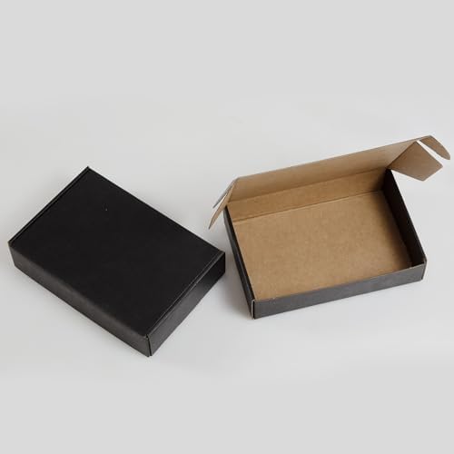 9x6x2 Inches Shipping Boxes Pack of 25, Black Corrugated Cardboard Boxes for Small Bussiness, Packing and Mailing - Image 4