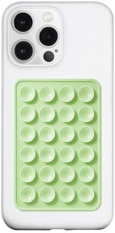 LvShuLiangPin Anteel Silicone Suction Phone Case Mount, Silicon Adhesive Phone Accessory for Smartphones, Hands-Free Mirror Shower Phone Holder for Selfies, Tiktok Videos (Green) by LvShuLiangPin