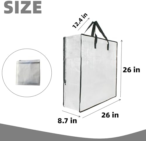 6 Pack Clear Storage Bags with Zipper and Handles, Blanket Bags For Closet Storage, Moving and Packing Supplies for College, Underbed Storage Organizer for Clothes Pillow Bedding Christmas Wreath - Image 2