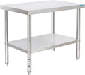 KUARBARR Stainless Steel Table for Prep & Work with Undershelf 24 x 36 Inches NSF Metal Commercial Kitchen Prep Table with Adjustable Under Shelf Worktable for Restaurant Home Outdoor by KUARBARR