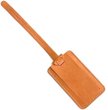 Premium Vegetable-Tanned Natural Leather Luggage Tag – Durable, Stylish Travel ID Labels for Suitcases, Bags, and Backpacks (Caramel Color, 1 pc.) - Image 4