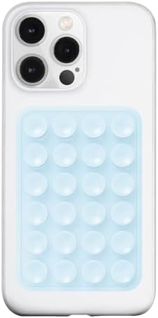 LvShuLiangPin Anteel Silicone Suction Phone Case Mount, Silicon Adhesive Phone Accessory for Smartphones, Hands-Free Mirror Shower Phone Holder for Selfies, Tiktok Videos (Blue Glitter) by LvShuLiangPin