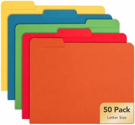 Mr. Pen- File Folders, 50 Pack, 1/3-Cut Tab, Vibrant Earthy Spectrum by MrPen