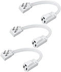 DEWENWILS 1 FT Extension Cord with 3-Prong Flat Plug, 14/3, 3-Pack, White by DEWENWILS
