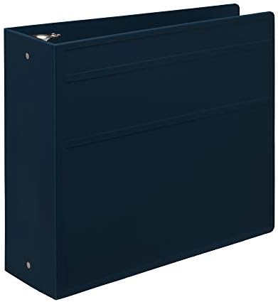 Carstens 4-Inch Heavy Duty 3-Ring Binder - Side Opening, Navy Blue, Durable Plastic, Precision No-Gap Rings, Waterproof Cover, No Pockets, Holds 600 US Letter Sheets, BPA-Free, Made in USA (1849-3R) - Image 6
