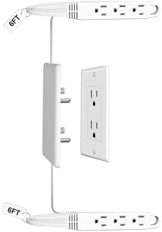 CABOCASA Dual 6FT Ultra-Thin Outlet Concealer with 6 Outlets by CABOCASA
