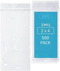 2" x 4" Small Zip Bags, 500 Pack, 2 Mil, Reclosable Jewelry Bags, GPI POLY by GPI+POLY