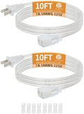 10 FT Clear Extension Cord, UL-Certified, Male to Female, 2 Pack by haultop
