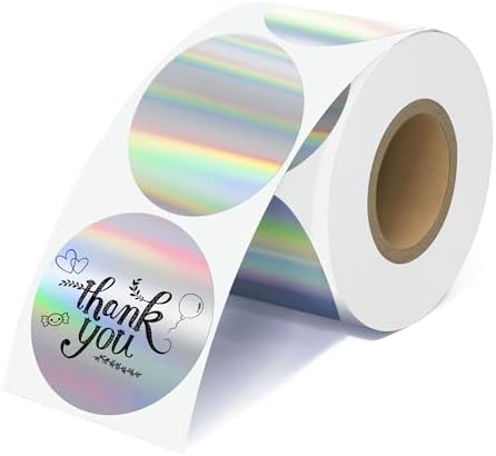 JOYIT 2'' Holographic Thermal Labels - 400pcs Round Thermal Printer Labels by JOYIT