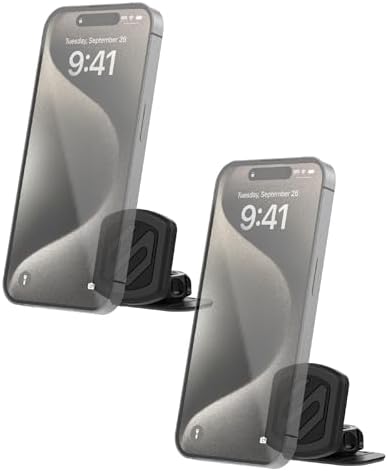 Scosche MAGKIT MagicMount Magnetic Car Phone Mount for Dashboard, 360° Adjustable Magnet Head, Universal Cell Phone Holder for Car, Compatible with iPhone, Samsung, and All Devices (Pack of 2) by Scosche
