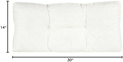 Klear Vu The Gripper Non-Slip Tufted Bench Cushion for Indoor Furniture, Assembled in USA, Entryway Storage, Bay Window, Corner Nook or Piano Seat, 30 Inches, Solid Ivory - Image 5
