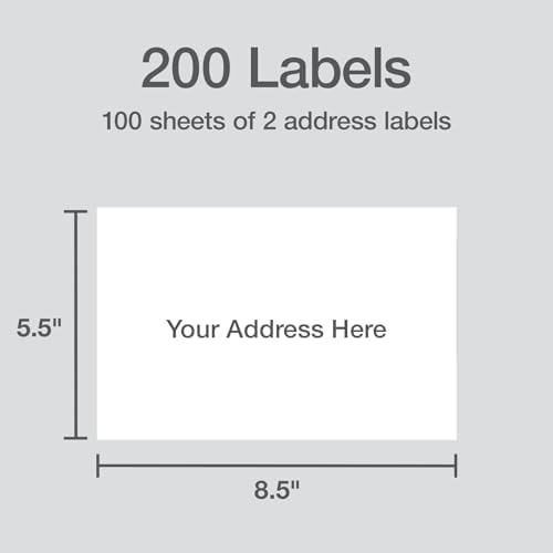 Redi-Tag 5.5" x 8.5" Shipping Labels, 200 per Pack, White, Laser & Inkjet Half Sheet Printer Labels, Self-Adhesive, Permanent Stick, Smudge-Resistant, Perfect for Shipping, Mailing, and Warehouse Use - Image 2