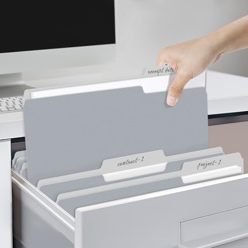SUNEE File Folders, 30 Pack Manilla Folders 8.5 x 11, Colored File Folders Home Office School Supplies for Documents Files Paper, Gray - Image 6