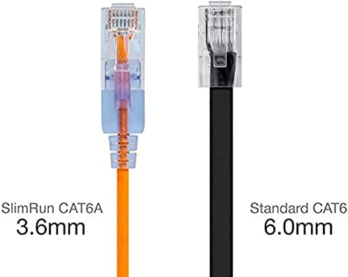 Monoprice Cat6A Ethernet Patch Cable - 10 Feet - Yellow (10 Pack) Snagless RJ45 550Mhz UTP Pure Bare Copper Wire 10G 30AWG - SlimRun Series - Image 3