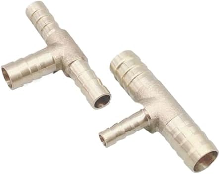 Pipe Fittings 4mm 5mm 6mm 8mm 10mm 12mm 14mm 16mm Tee Type Reducing Hose Barb Brass Barbed Tube Pipe Fitting Reducer Coupler Connector Adapter(12-6-12mm OD) - Image 2