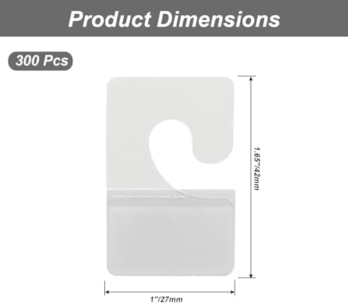 Clear Plastic Self Adhesive Hang Tags, 300Pcs - Image 2