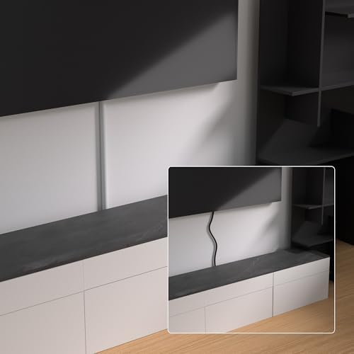 ZhiYo 113in Cord Cover for 1 Wire on Wall, 0.5" W x 0.4" H White - Image 3