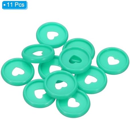 PATIKIL 24mm Plastic Book Binding Discs, 11 Pack Discbound Expansion Discs Heart Binder Rings for DIY Notebook Planner, Green - Image 3