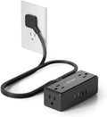 Short Extension Cord 3Ft, SUPERDANNY Flat Plug Surge Protector Power Strip by SUPERDANNY
