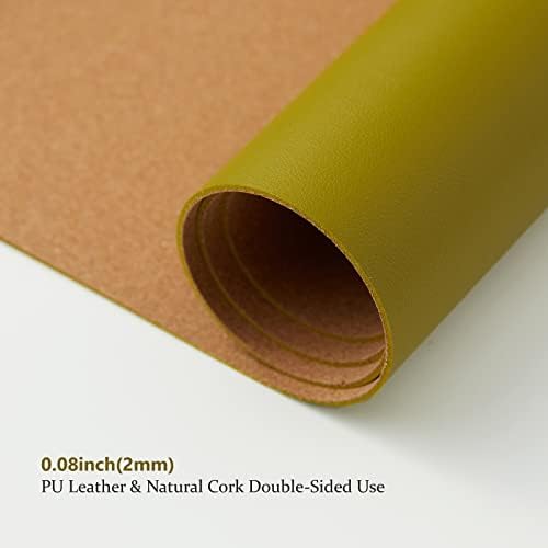 Large Cork Desk Mat - 47.2"x 17" Desk Pad for Office and Home - Ideal for Large Mouse Pad and Desk Mats on Top of Desks(Olive Green) - Image 3