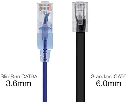 Monoprice SlimRun Cat6A Ethernet Patch Cable - Snagless RJ45 UTP Pure Bare Copper Wire 10G 30AWG 2ft Purple 10-Pack - Image 3