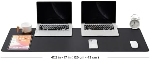 Large Cork Desk Mat - 47.2"x 17" Desk Pad for Office and Home - Ideal for Large Mouse Pad and Desk Mats on Top of Desks(Black) - Image 2