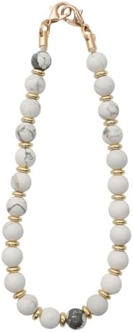 TENOC Marble Beaded Phone Wrist Strap, Marble White by TENOC