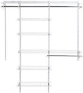 Rubbermaid Configurations Deluxe Custom Closet Kit 3-6 Ft. Adjustable Metal Wire Shelving White Finish Expandable Organization System Hardware Included for Home Closet/Pantry/Laundry/Mudroom by Rubbermaid