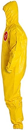DuPont Tychem 2000 QC127S Disposable Chemical Resistant Coverall with Hood, Elastic Cuff and Serged Seams, Yellow, 3X-Large (Pack of 12) - Image 4
