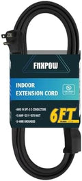 6 Ft Heavy Duty Appliance Extension Cord - 14 Gauge 3 Prong SPT-3 Cable Wire, Ideal for Air Conditioners, Refrigerators, and Major Appliances - Indoor Use, Black by FNXPOW