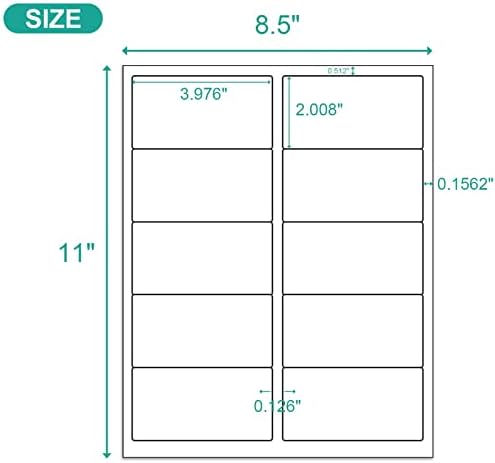 MFLABEL 2000ct 2x4 Inch Shipping Labels - 8.5"x11" Sheets (200 Sheets) for Laser/Inkjet Printers | Matte White Adhesive FBA Labels, Address & Barcode Stickers for Packages, Envelopes & Organizing - Image 2