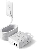 SUPERDANNY Extension Cord,Flat Plug Surge Protector Power Strip,25Ft by SUPERDANNY