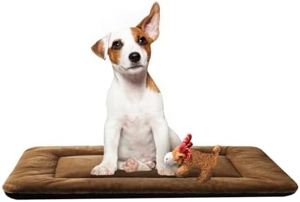 VERZEY Dog Crate Pad Washable Dog Bed for Crate Medium Mat 30-Inch Brown by VERZEY