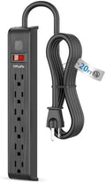 Power Strip Surge Protector, 20 Feet Extension Cord, 600 Joules Surge Protection, Multiple Protection 6 Outlet Strip, ETL Listed 1 Pack by TiFFCOFiO