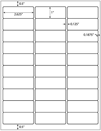 LabelMore Mailing Address Labels, 1" x 2-5/8", 30 up Labels for Laser or Inkjet Printable, 30-Up FBA Labels, 15000 Labels - 500 Sheets - Image 2