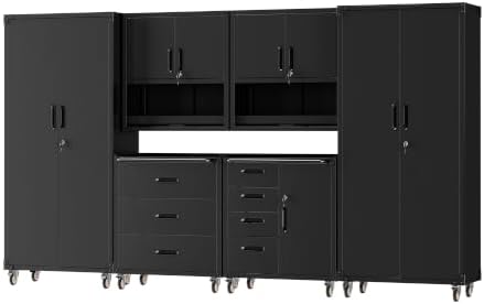 6-Piece Garage Storage Cabinets System Heavy Duty Workshop Set by FLIXELIO