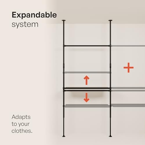 pamo Adjustable Clothes Rack with Shelves 155" W x 86"-98" H - Image 6