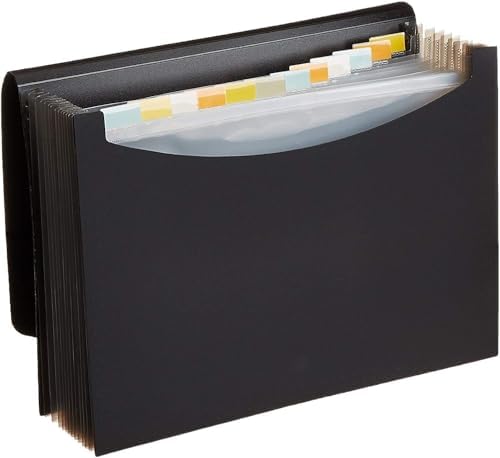 Amazon Basics Expanding Organizer File Folder, Letter Size - Black, 12-Pack by AmazonBasics