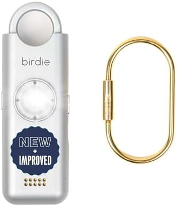 She’s Birdie 3.0 New Version – The Original Personal Safety Alarm for Women by Women–Loud Siren, Flash Light and Rechargeable Battery in a Variety of Colors (Metallic Silver Gray) by ShesBirdie