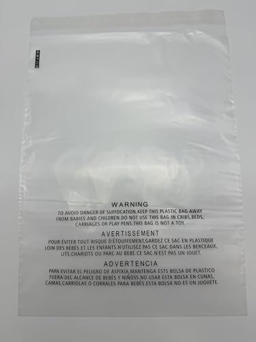 POLYSELLS 1000 Count 10x13” Clear Poly Bags with Suffocation Warning Self-Sealing Plastic Bags for Shipping, Retail Packaging, T-Shirts & Clothing - Permanent Adhesive - Image 3