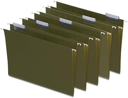 Staples Hanging File Folders, Letter Size, 5-Tab, Green, 100/Carton by Staples