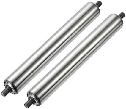 YOKIVE 2 Pcs Conveyor Roller, Stainless Steel Roller Replacement | Smooth Movement, Great for Factories, Warehouses Use(Silver, 1.5 Inch Dia, 12 Inch Length) by YOKIVE