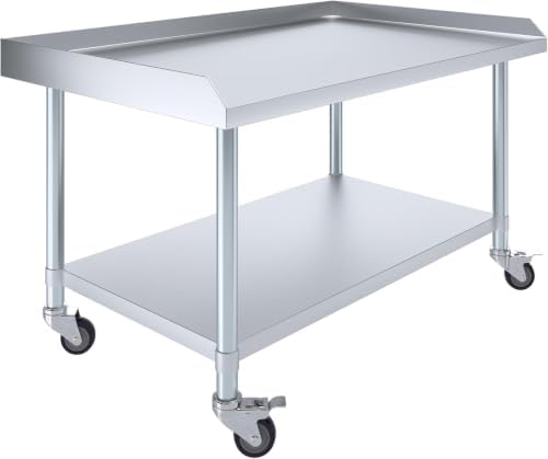 30" x 48" Stainless Steel Rolling Equipment Stand with Casters | 27" High Commercial Kitchen Work Table for Restaurant, Bakery, Garage & Foodservice by ExpressKitchQuip